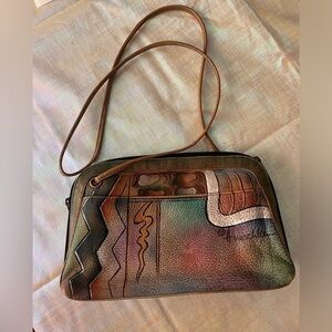 Anuschka Hand Painted Leather Crossbody Bag